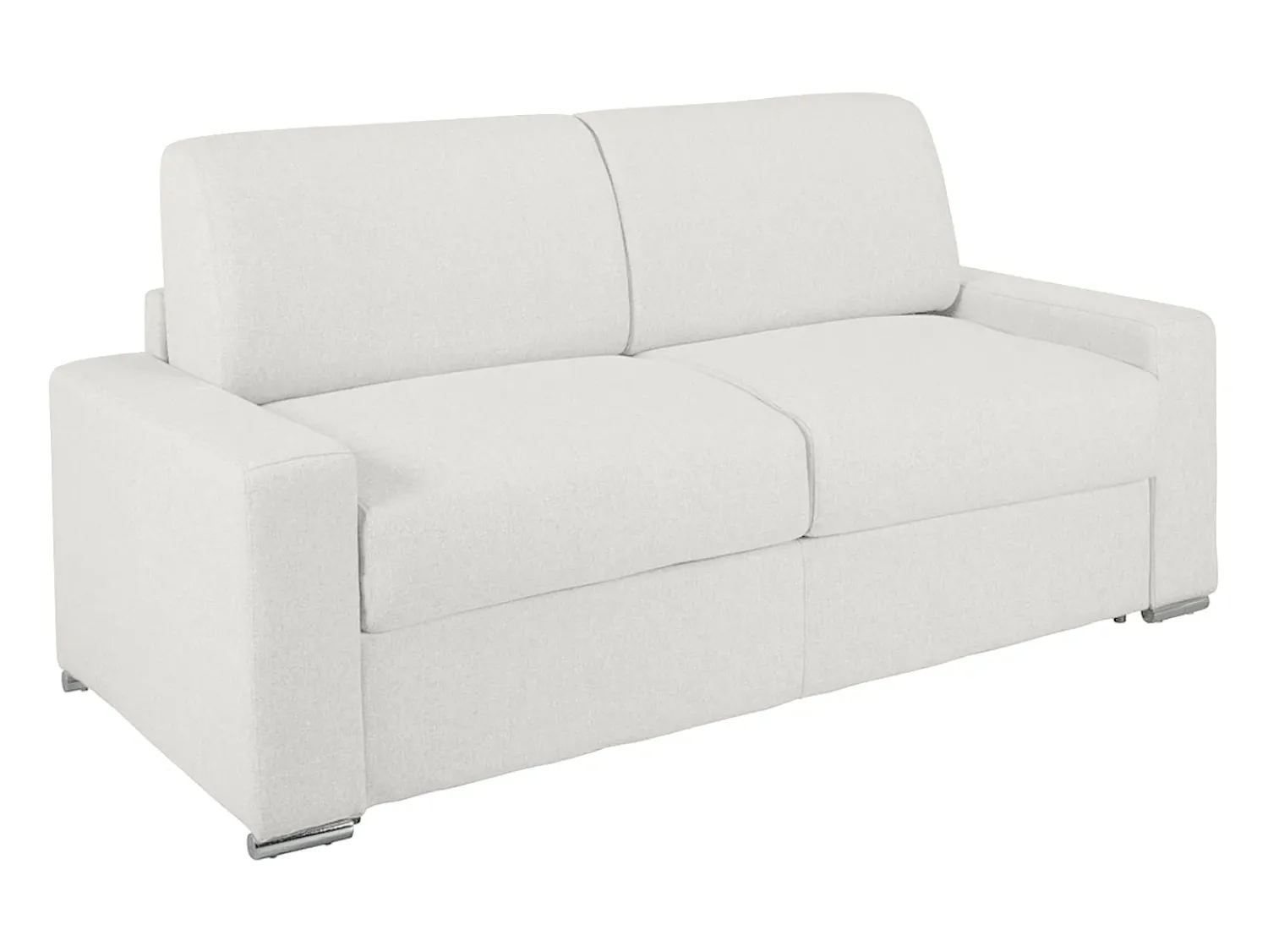 Clearance Vente-unique Sofá 2 lugares convertível de abertura rápida em pele sintética com colchão de 16 cm - CALITO Branco