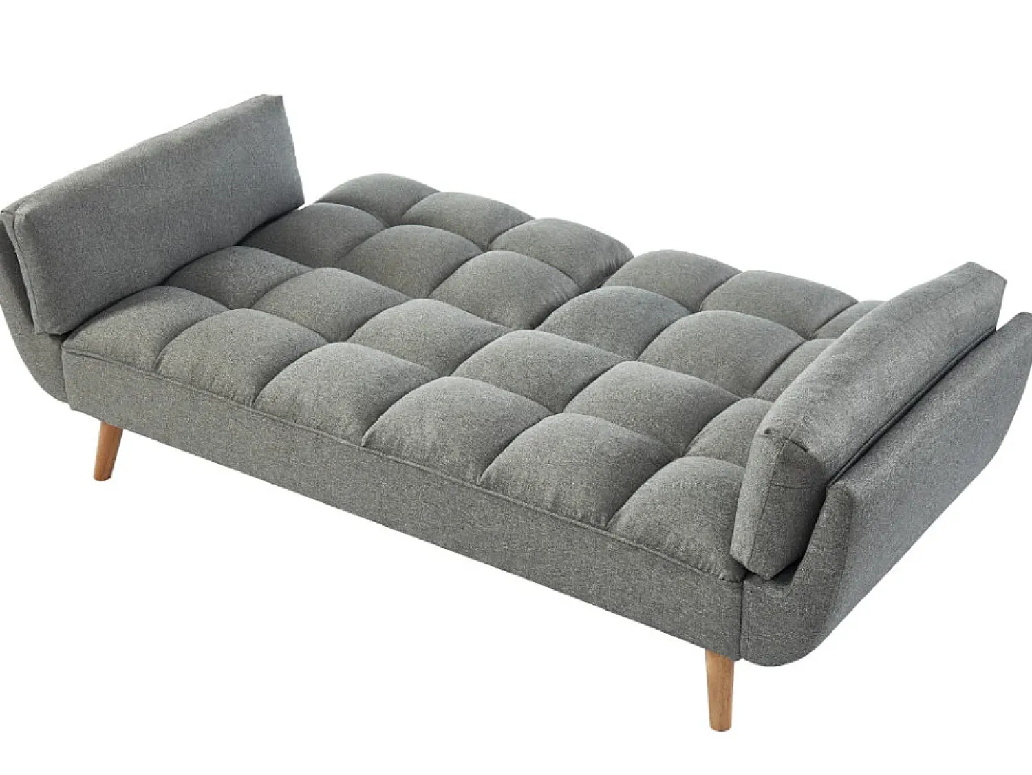 Vente-unique Sofá 3 lugares convertível em tecido LOELINE cinza jaspeado. Made for Design^ Sofá