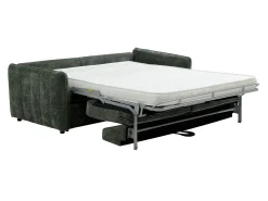 Clearance Vente-unique Sofá 3 lugares convertível express em tecido texturizado - Cama 145 cm MALOGU Verde