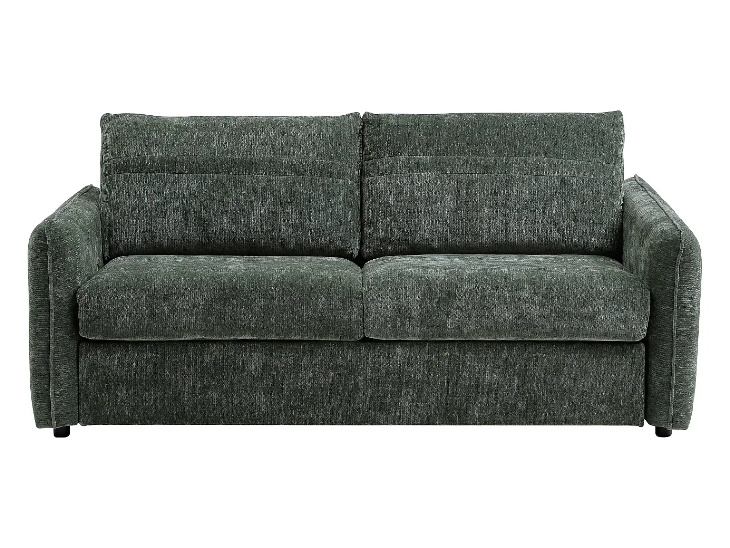 Clearance Vente-unique Sofá 3 lugares convertível express em tecido texturizado - Cama 145 cm MALOGU Verde
