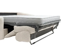 Sofá|Vente-unique Sofá 4 lugares convertível expresso em tecido bouclé colchão 16 cm RETUNA Bege