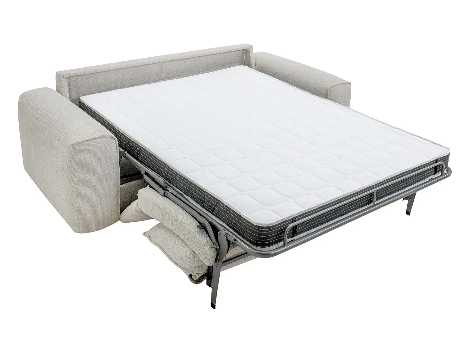 Online Vente-unique Sofá 4 lugares convertível expresso em tecido 160 cm colchão 13 cm POGLO Bege