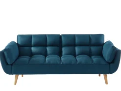 Sofá|Vente-unique Sofá 3 lugares convertível em tecido LOELINE . Made for Design Azul