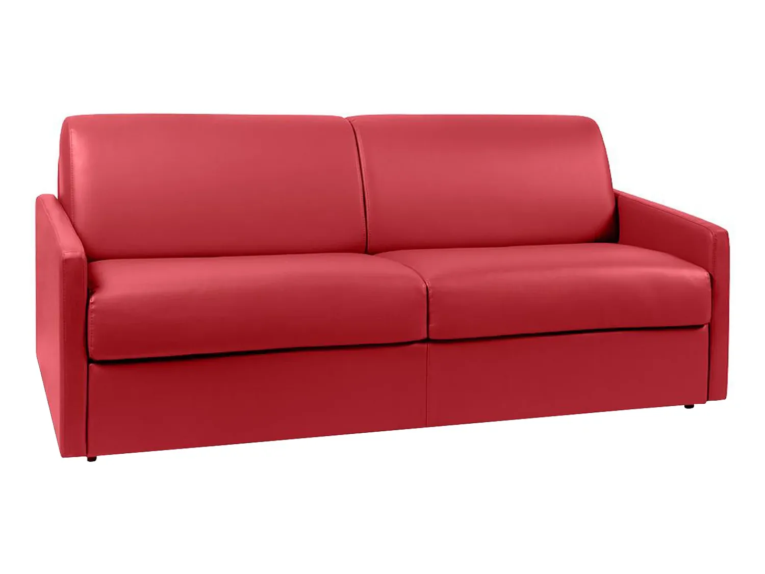 New Vente-unique Sofá 4 lugares convertível express PU CALIFE Vermelho