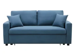 Sofá*Vente-unique Sofá 3 lugares convertível em tecido turquesa INIZOR Azul
