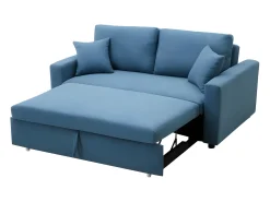 Sofá*Vente-unique Sofá 3 lugares convertível em tecido turquesa INIZOR Azul