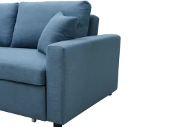 Sofá*Vente-unique Sofá 3 lugares convertível em tecido turquesa INIZOR Azul