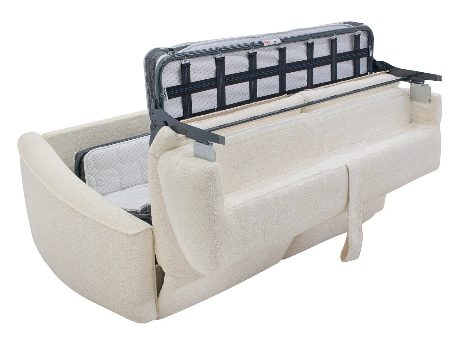 Vente-unique Sofá 3 lugares convertível expresso em tecido bouclé - Colchão de 16 cm ASUFA^ Sofá
