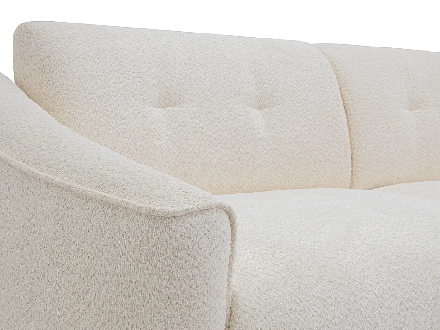 Vente-unique Sofá 3 lugares convertível expresso em tecido bouclé - Colchão de 16 cm ASUFA^ Sofá