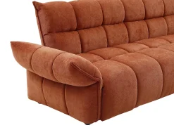 Sofá|Vente-unique Sofá 3 lugares convertível tipo clic-clac em tecido chenille HAKEMO Terracota