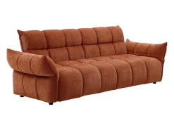 Sofá|Vente-unique Sofá 3 lugares convertível tipo clic-clac em tecido chenille HAKEMO Terracota