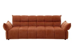 Sofá|Vente-unique Sofá 3 lugares convertível tipo clic-clac em tecido chenille HAKEMO Terracota