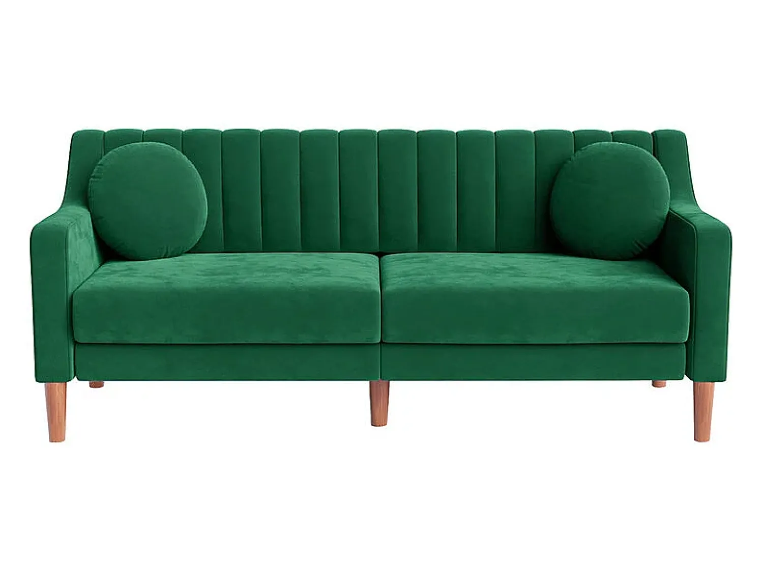 Sofá|DripeX Sofá 3 lugares de veludo - pés de madeira maciça 19cm - com 2 almofadas - 206x74x83cm - Verde
