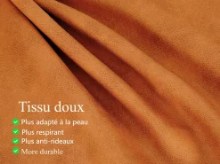 New DripeX Sofá 2/3 lugares em couro sintético, com almofadas de assento profundas e confortáveis de 56 cm, 185x76x90 cm, laranja Cor de laranja