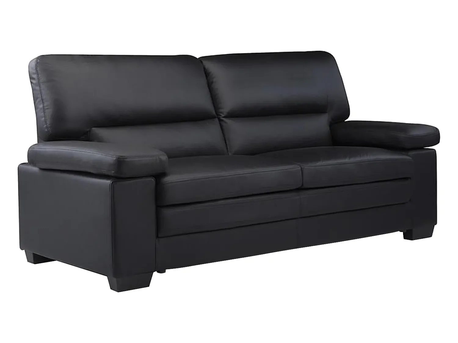 Discount LINEA SOFA Sofá 3 lugares em pele de búfalo estilo design - MIMAS Preto