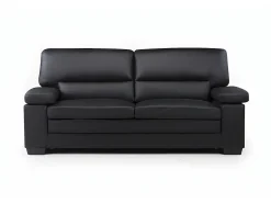 Discount LINEA SOFA Sofá 3 lugares em pele de búfalo estilo design - MIMAS Preto