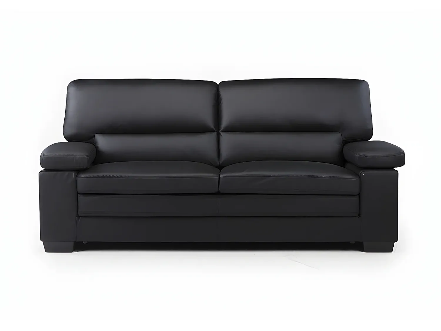 Discount LINEA SOFA Sofá 3 lugares em pele de búfalo estilo design - MIMAS Preto