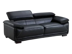 Hot Vente-unique Sofá 3 lugares em pele de vaca - MACELO Preto
