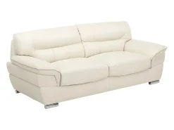 Sofá|LINEA SOFA Sofá 3 lugares em pele e cor - THIBAULT Marfim