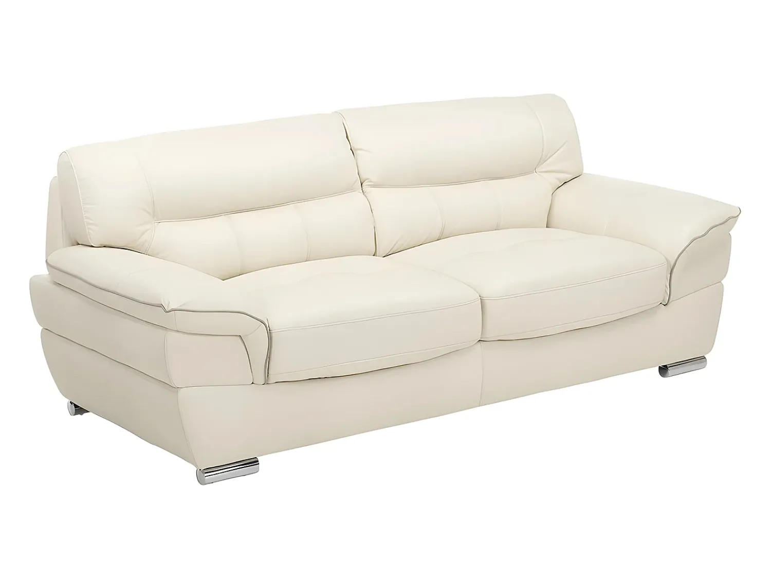 Sofá|LINEA SOFA Sofá 3 lugares em pele e cor - THIBAULT Marfim