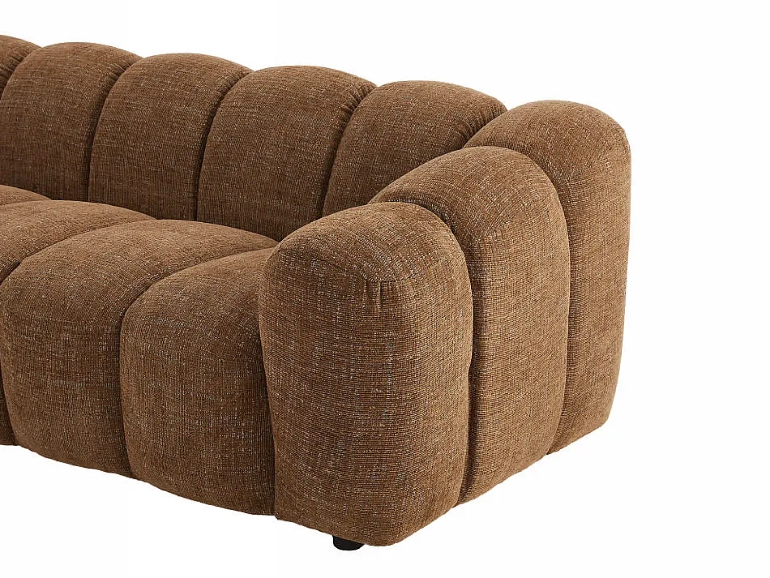Sofá*Vente-unique Sofá 3 lugares em tecido chenille de cor castanha NELIMAR Castanho