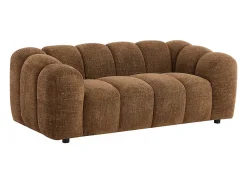 Vente-unique Sofá 2 lugares em tecido chenille de cor castanha Castanho