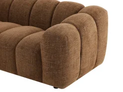 Vente-unique Sofá 2 lugares em tecido chenille de cor castanha Castanho