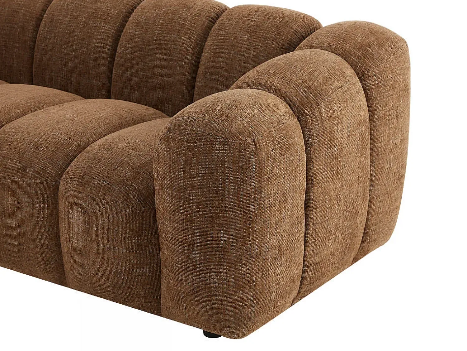 Vente-unique Sofá 2 lugares em tecido chenille de cor castanha Castanho