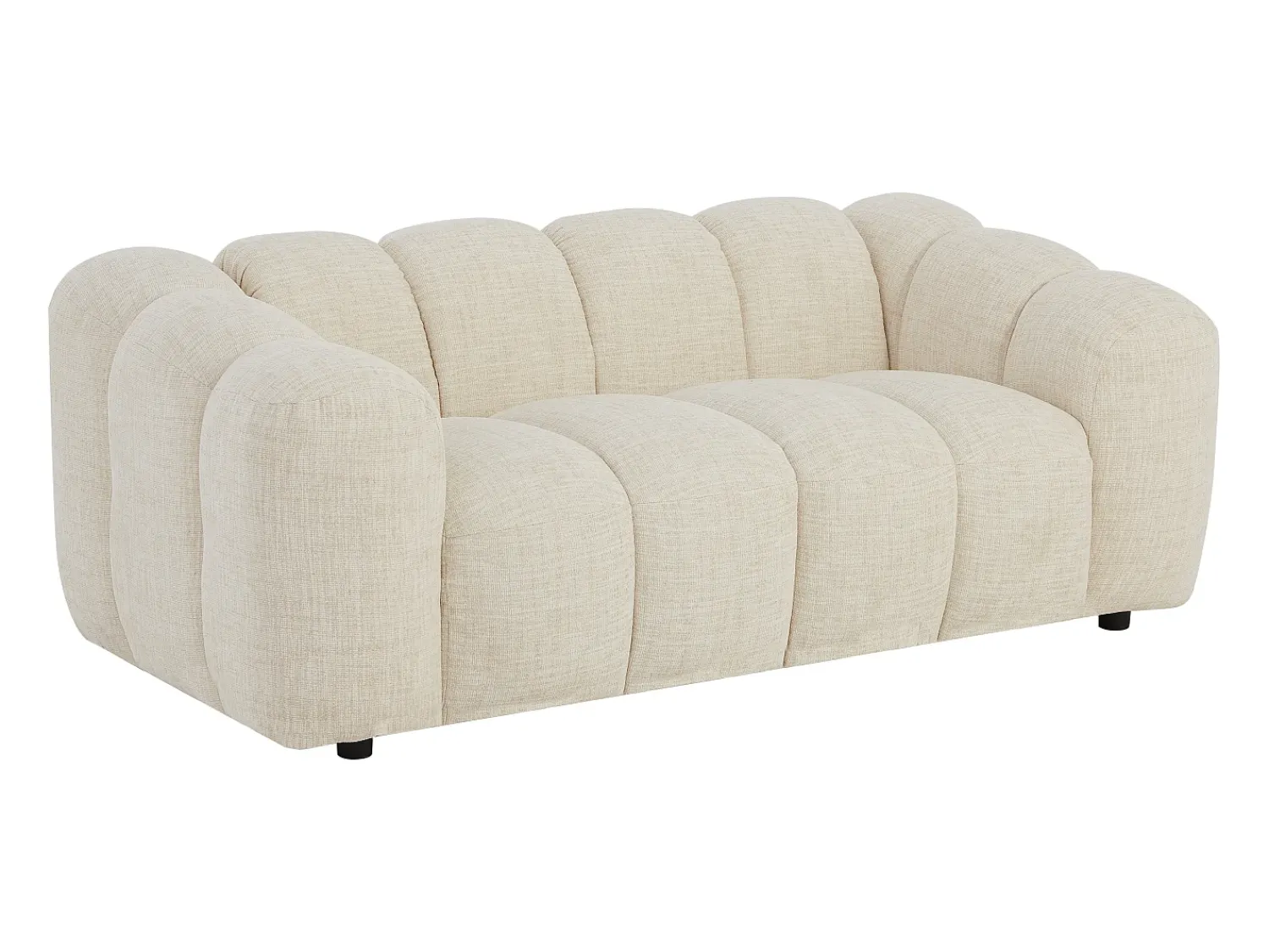 Sofá*Vente-unique Sofá 2 lugares em tecido chenille de cor NELIMAR Bege
