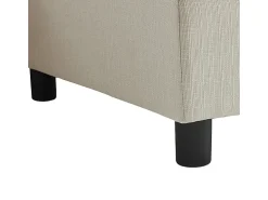 Sofá|DripeX Sofá 3 lugares em tecido de linho, com puff, 3 almofadas lombares e 2 almofadas, 220x83x81cm, Bege