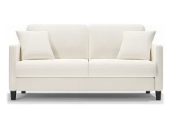 Sofá|DripeX Sofá 2 lugares em Tecido de veludo teddy com 2 Travesseiros - - 148 x 89 x 79cm Bege
