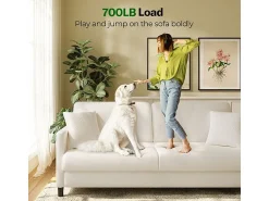 Sofá|DripeX Sofá 2 lugares em Tecido de veludo teddy com 2 Travesseiros - - 148 x 89 x 79cm Bege