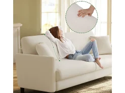 Sofá|DripeX Sofá 2 lugares em Tecido de veludo teddy com 2 Travesseiros - - 148 x 89 x 79cm Bege