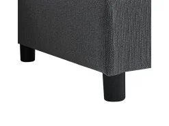 Sofá*DripeX Sofá 3 lugares em tecido de linho, com puff, 3 almofadas lombares e 2 almofadas, 220x83x81cm, Cinza Cinzento