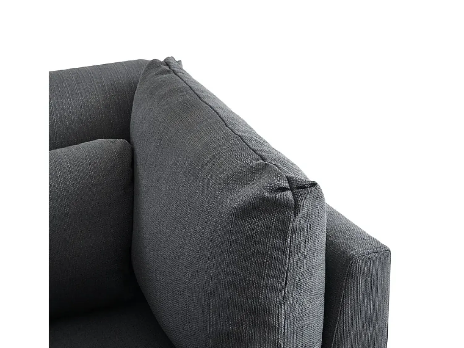 Sofá*DripeX Sofá 3 lugares em tecido de linho, com puff, 3 almofadas lombares e 2 almofadas, 220x83x81cm, Cinza Cinzento