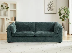 Sofá*Vente-unique Sofá 3 lugares em tecido texturizado cor NURABI Verde
