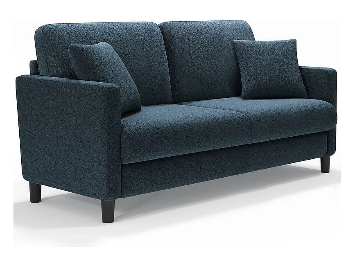 Clearance DripeX Sofá 2 lugares em tecido veludo teddy com 2 almofadas - - 148 x 89 x 79 cm Azul