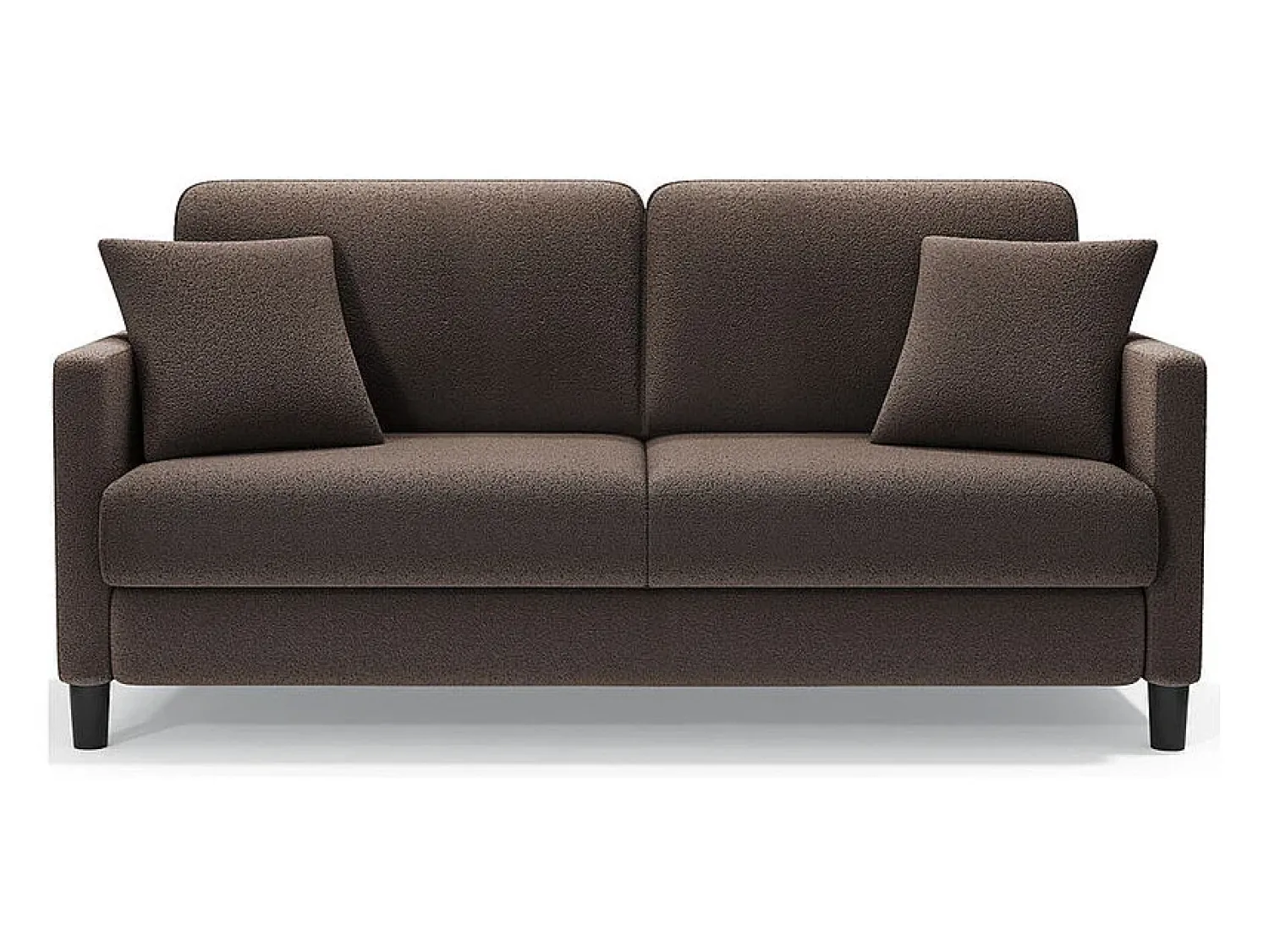 DripeX Sofá 2 lugares em tecido veludo teddy com 2 almofadas - Marrom - 148 x 89 x 79 cm^ Sofá