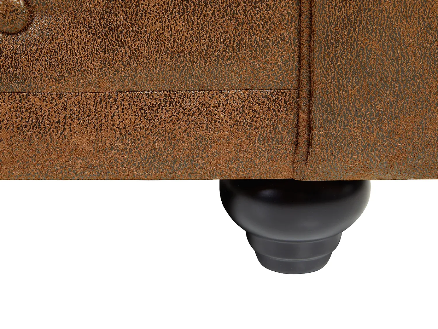 Sofá*Vente-unique Sofá 3 lugares microfibra aspeto envelhecido CHESTERFIELD Castanho