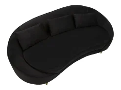 SOFÁ 3 LUGARES OSLO COM ALMOFADAS PRETAS CM 185X84X68 Preto