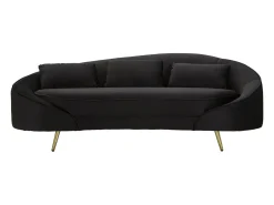 SOFÁ 3 LUGARES OSLO COM ALMOFADAS PRETAS CM 185X84X68 Preto