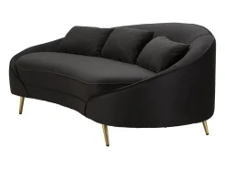 SOFÁ 3 LUGARES OSLO COM ALMOFADAS PRETAS CM 185X84X68 Preto