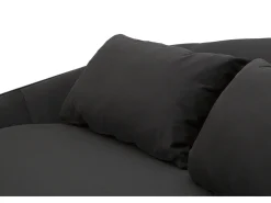 SOFÁ 3 LUGARES OSLO COM ALMOFADAS PRETAS CM 185X84X68 Preto