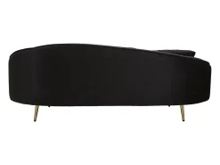 SOFÁ 3 LUGARES OSLO COM ALMOFADAS PRETAS CM 185X84X68 Preto
