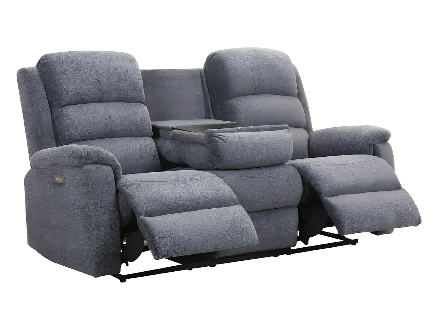 Sofá*Vente-unique Sofá 3 lugares relax elétrico em tecido NEVERS Cinzento