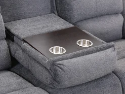 Sofá*Vente-unique Sofá 3 lugares relax elétrico em tecido NEVERS Cinzento