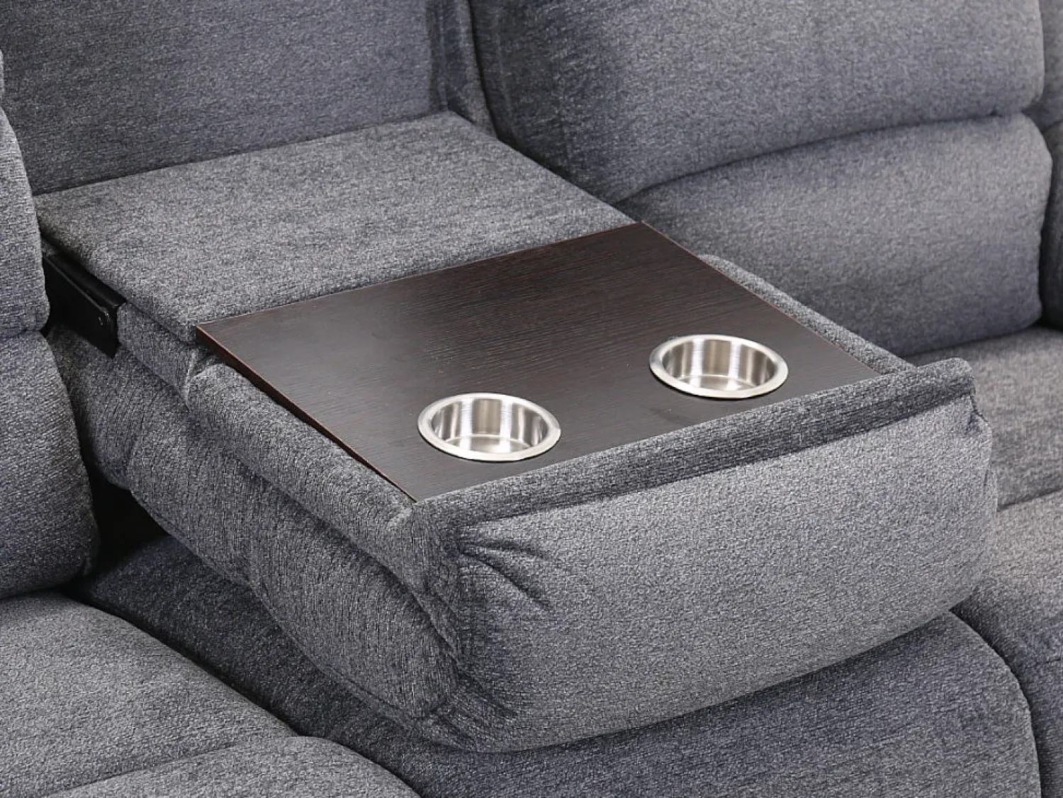 Sofá*Vente-unique Sofá 3 lugares relax elétrico em tecido NEVERS Cinzento