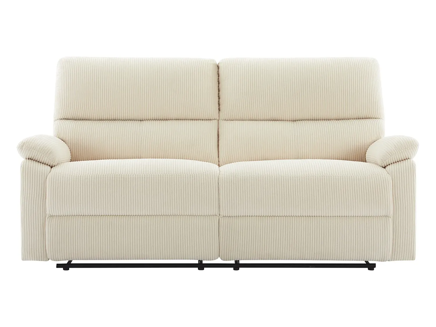Online Vente-unique Sofá 3 lugares relax elétrico veludo cotelê LUNANO Bege