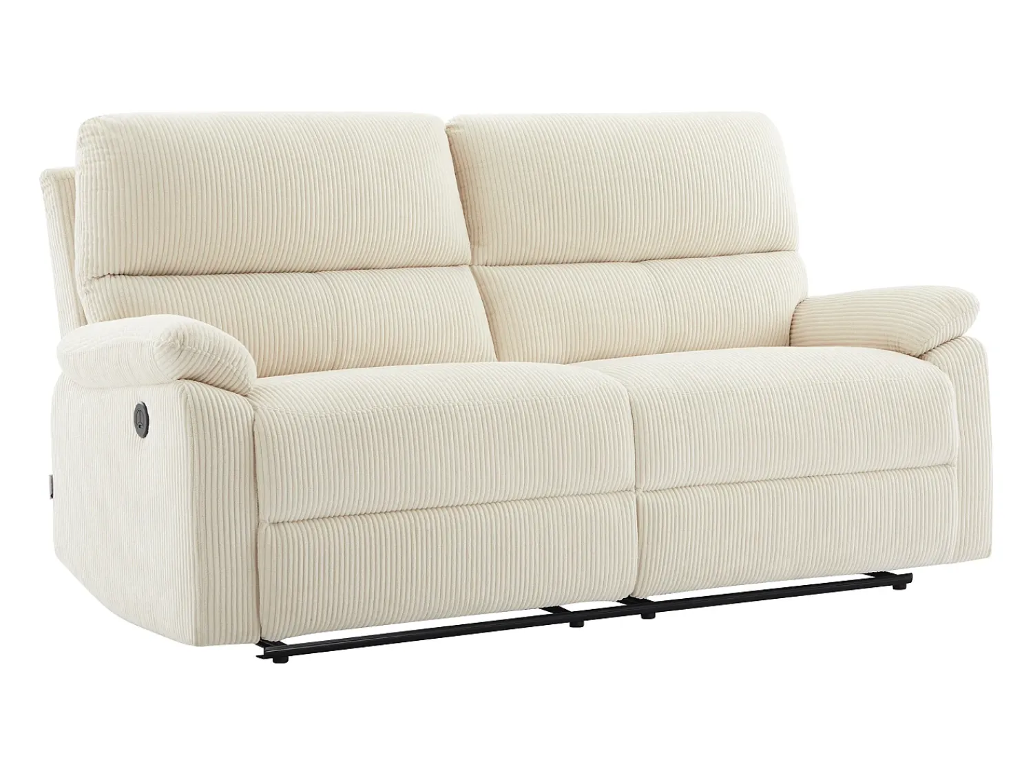 Online Vente-unique Sofá 3 lugares relax elétrico veludo cotelê LUNANO Bege