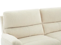 Online Vente-unique Sofá 3 lugares relax elétrico veludo cotelê LUNANO Bege